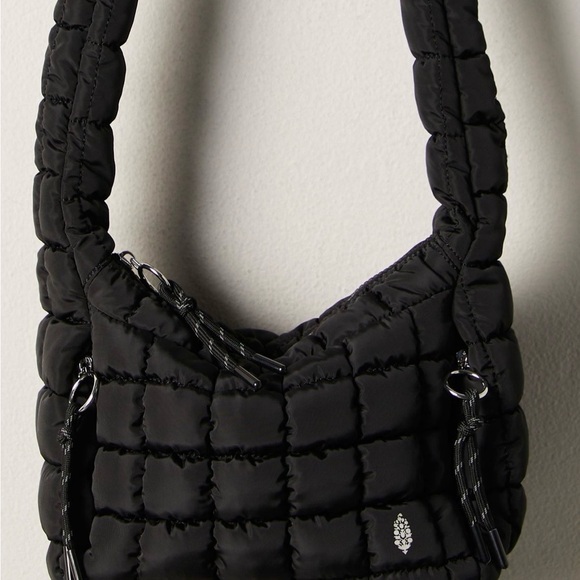 Free People Handbags - Free People Black Quilted Baby Carryall Sling Bag